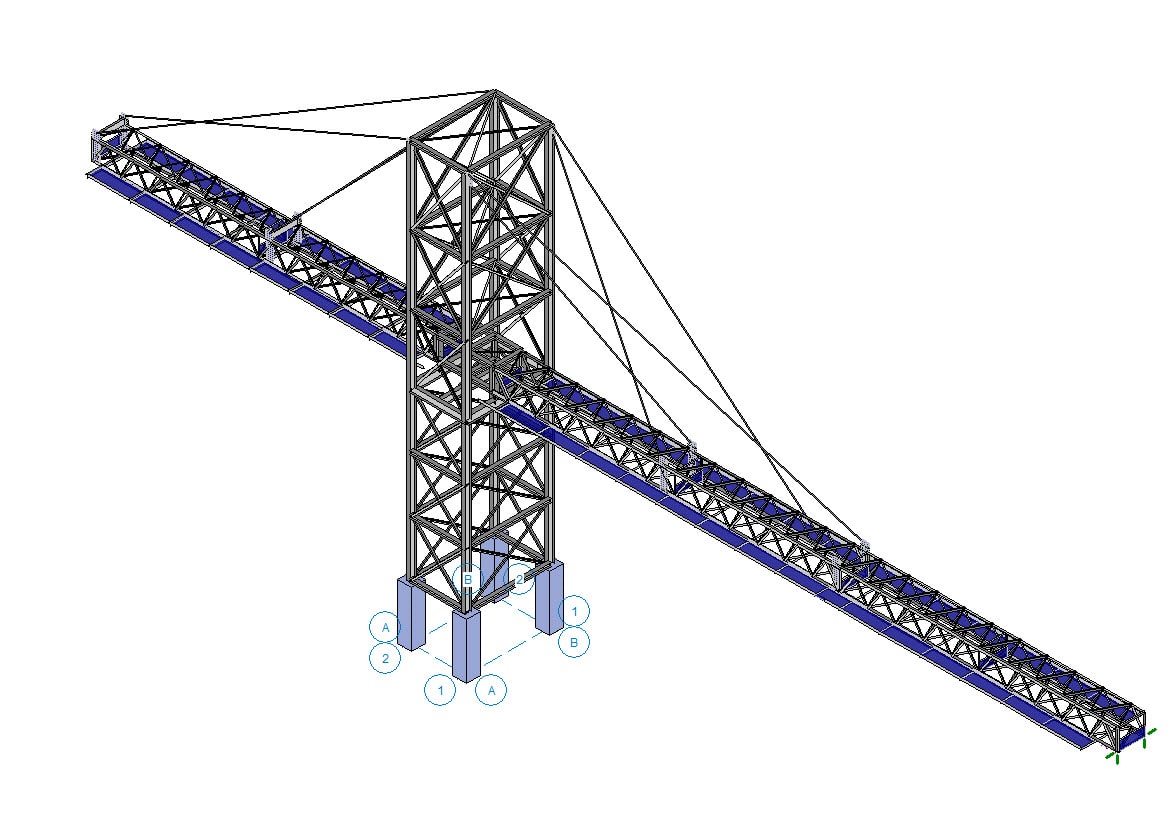 A design for a cable supported stacking conveyor