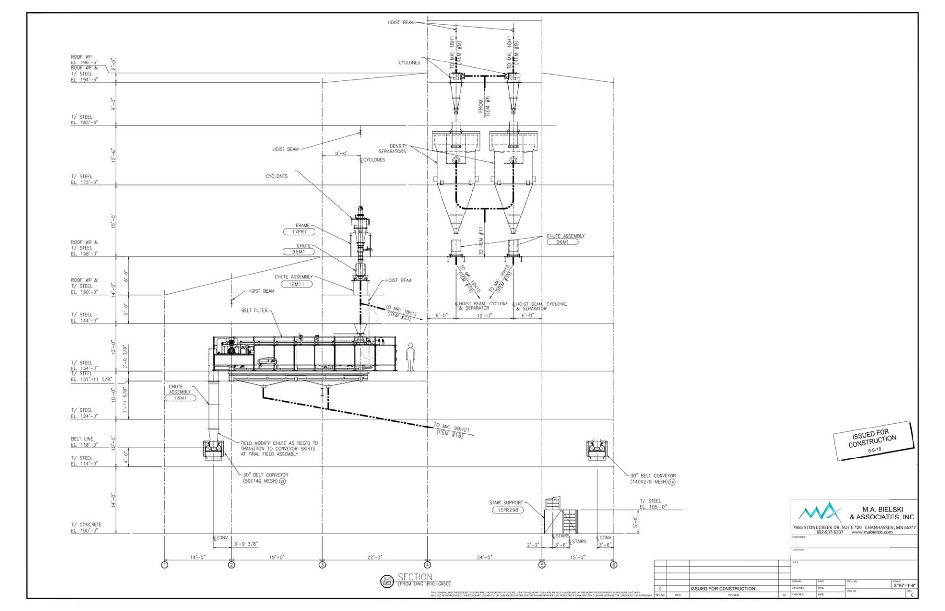 A section design drawing